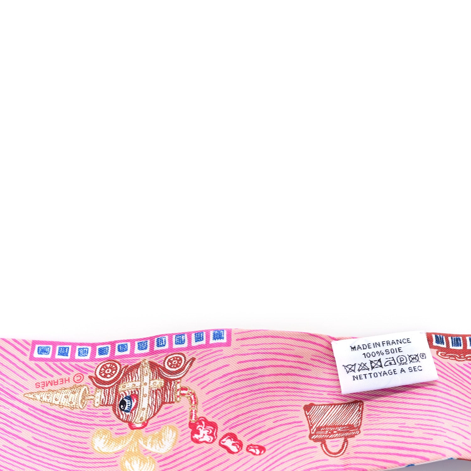 Hermes Silk Super Silk Quest Twilly Rose Vif Bleu Vert Amande 3 of 3