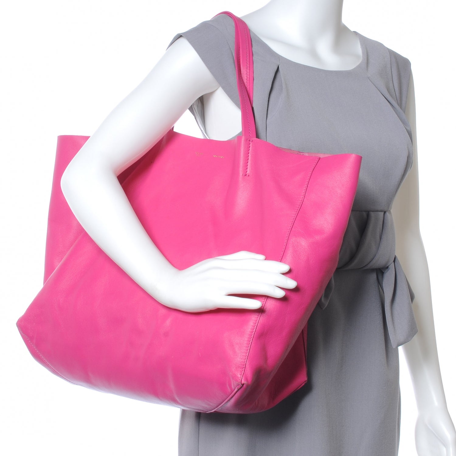 Celine Leather Horizontal Cabas Fuschia 2 of 8