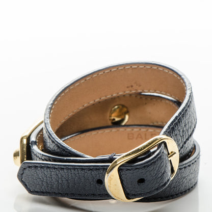 Balenciaga Chevre Gold Metallic Edge Hardware Triple Tour M Bracelet Bleu Nuit 3 of 7