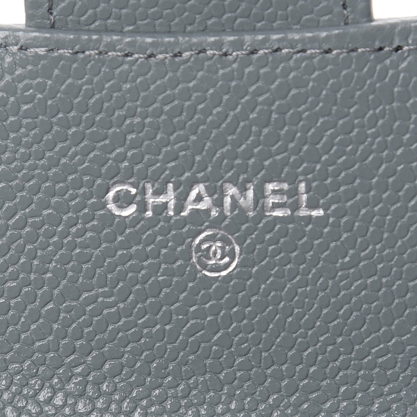 Caviar Quilted Flap Card Holder Wallet Blue