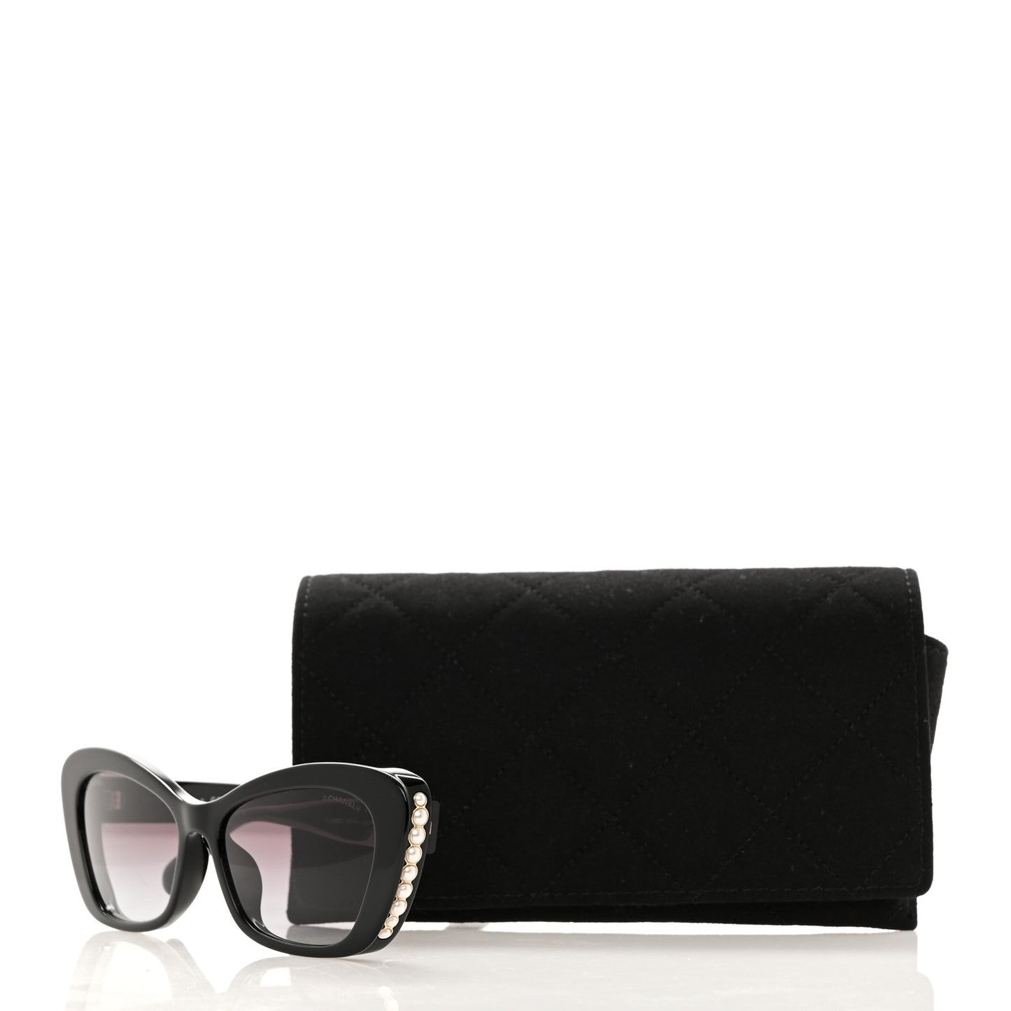 Acetate Pearl Cat Eye CC Sunglasses 5481-H-A Black