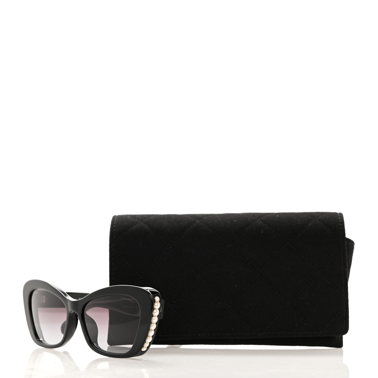 Chanel Acetate Pearl Cat Eye CC Sunglasses 5481-H-A Black 8 of 8