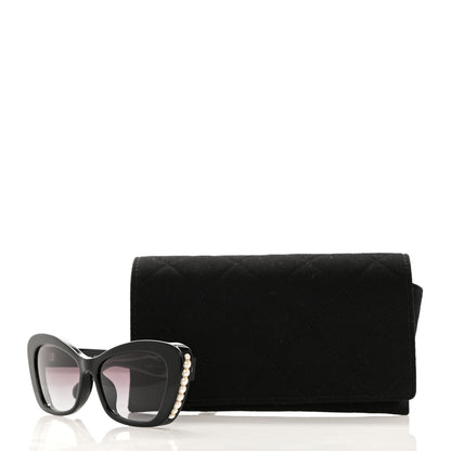 Chanel Acetate Pearl Cat Eye CC Sunglasses 5481-H-A Black 8 of 8