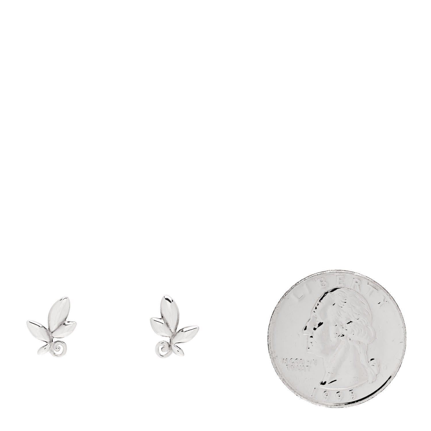Tiffany Sterling Silver Paloma Picasso Olive Leaf Earrings 2 of 5