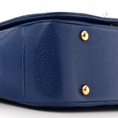 Chanel Caviar Large Carry Around Flap Bag Blue 9 of 15