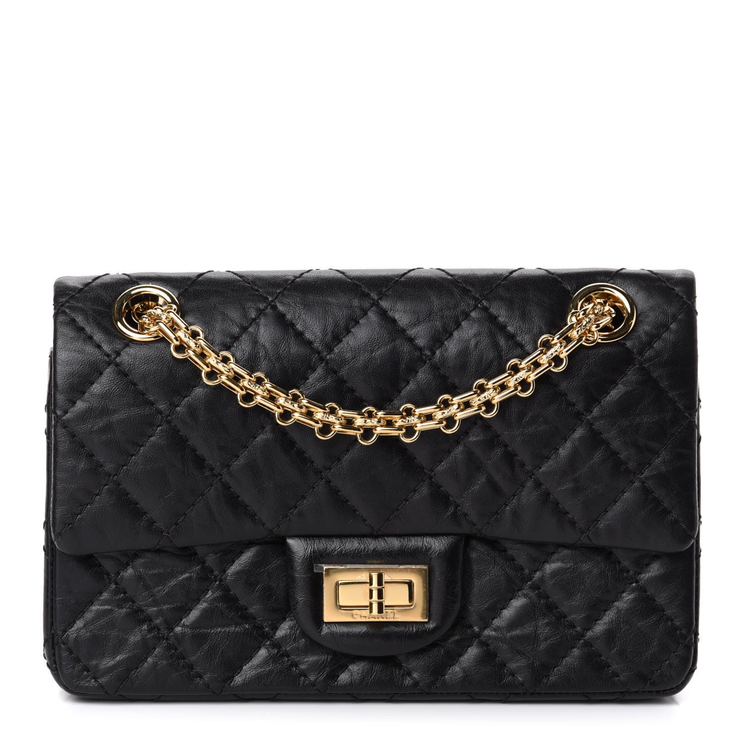 Chanel Aged Calfskin Quilted 2.55 Reissue Mini Flap Black 1 of 11