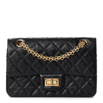 Chanel Aged Calfskin Quilted 2.55 Reissue Mini Flap Black 1 of 11