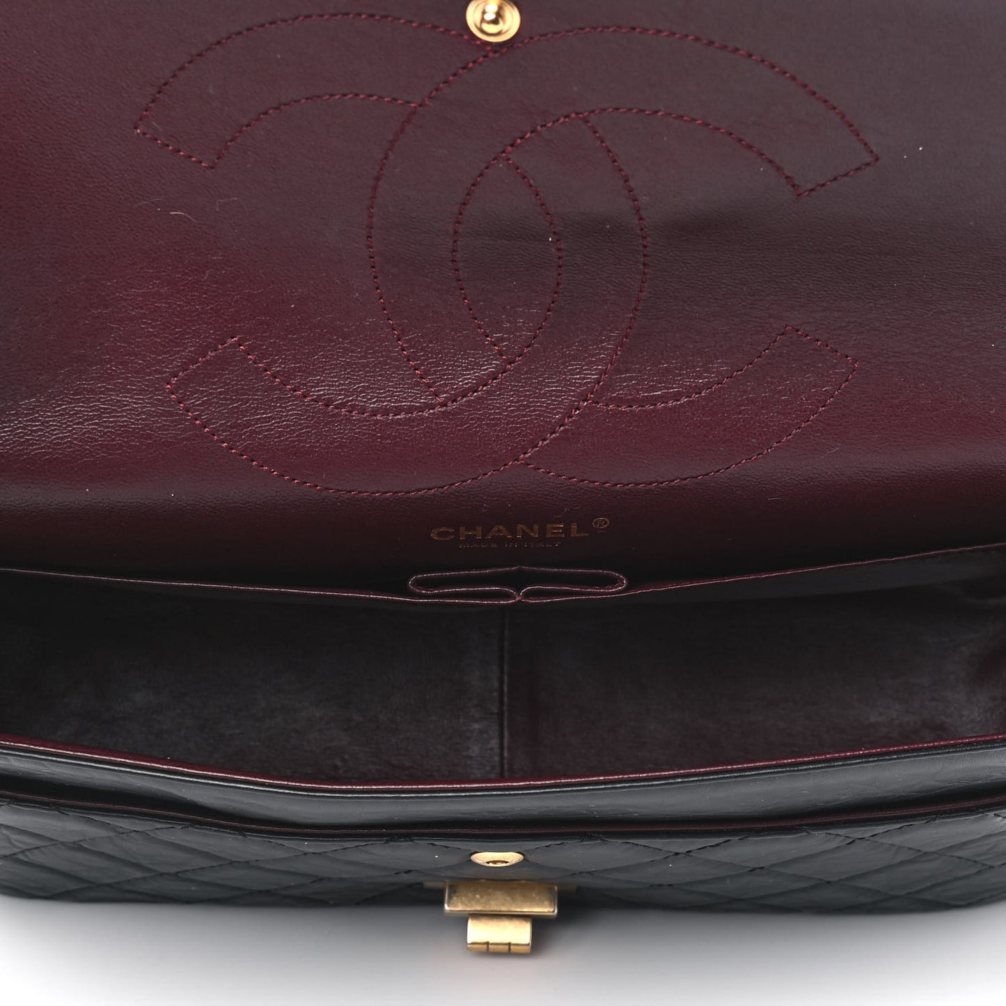 Aged Calfskin Quilted 2.55 Reissue 227 Flap Black
