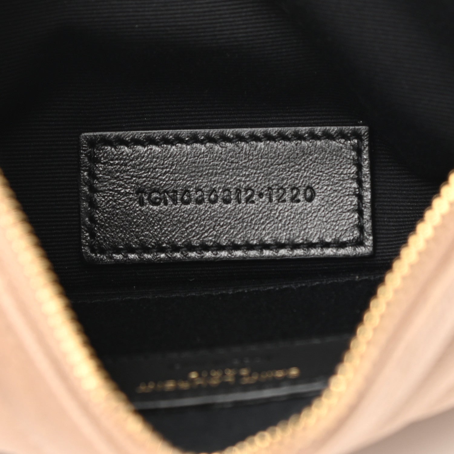 Saint Laurent Grain De Poudre Chevron Monogram Bill Pouch Dark Beige 7 of 7