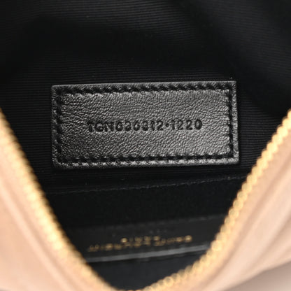 Saint Laurent Grain De Poudre Chevron Monogram Bill Pouch Dark Beige 7 of 7