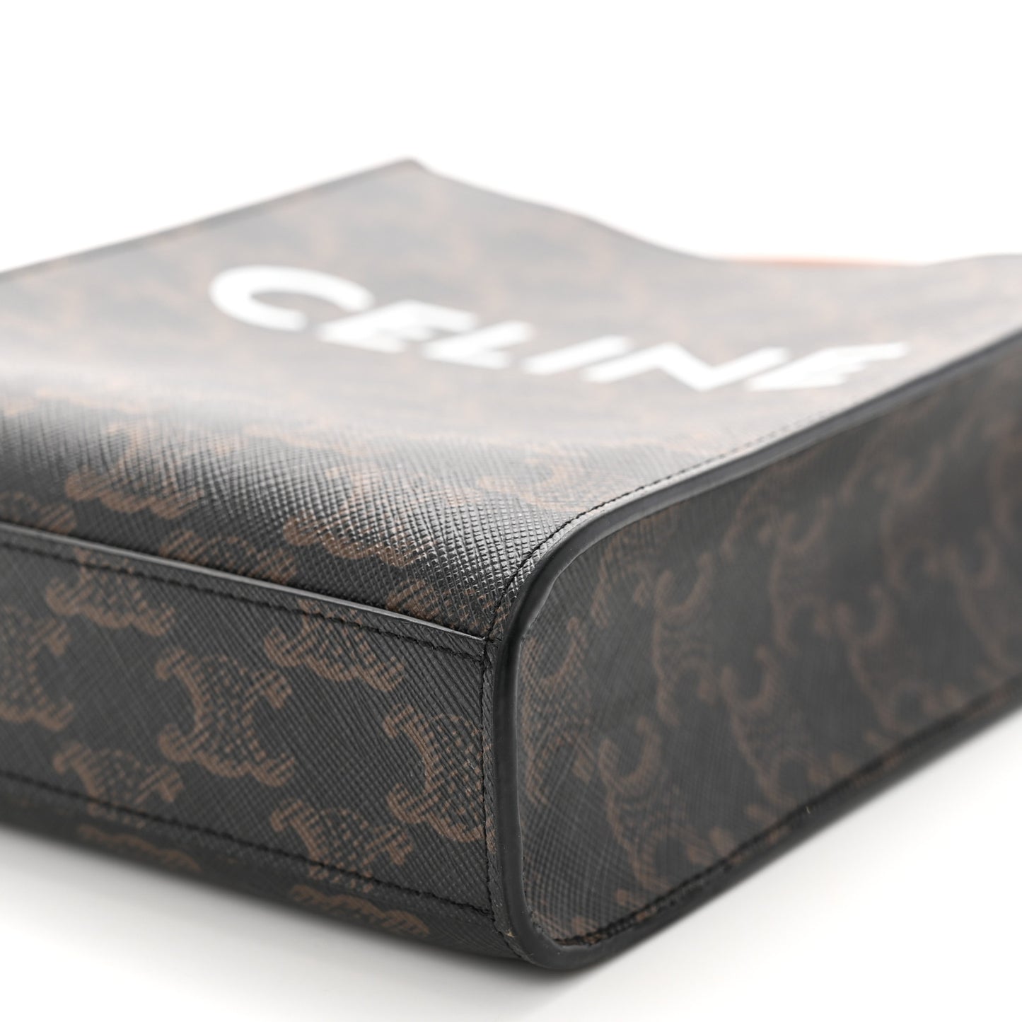 Triomphe Canvas Calfskin Mini Vertical Cabas Tan