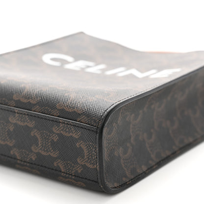 Celine Triomphe Canvas Calfskin Mini Vertical Cabas Tan 12 of 15