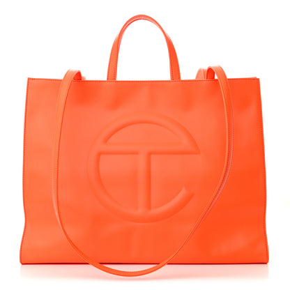Telfar Vegan Leather Large Shopping Bag Orange 1 of 10