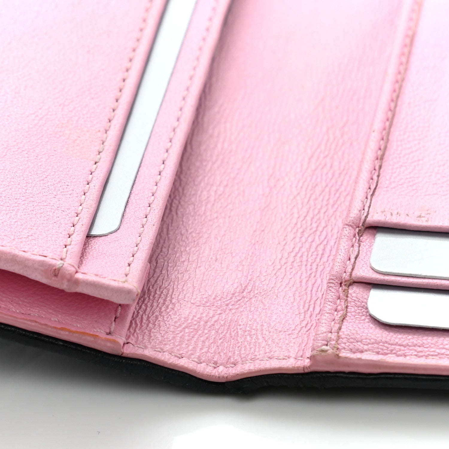 Christian Dior Lambskin Cannage Bi-Color Small Lady Dior Flap Card Holder Black Pink 12 of 19
