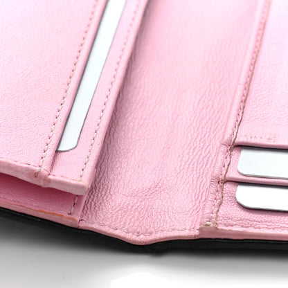 Christian Dior Lambskin Cannage Bi-Color Small Lady Dior Flap Card Holder Black Pink 12 of 19