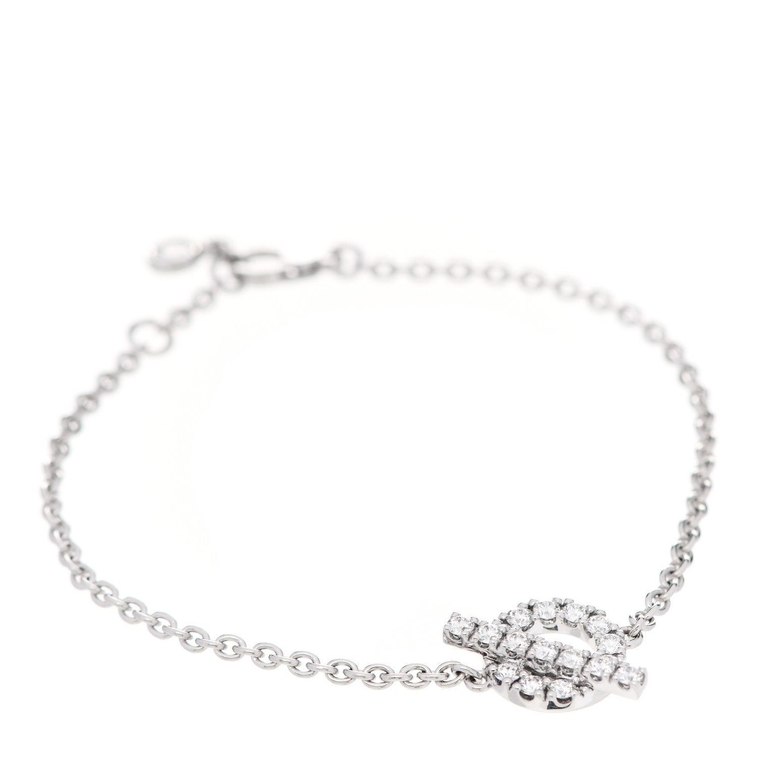 Hermes 18K White Gold Diamond Finesse Bracelet SH 1 of 5