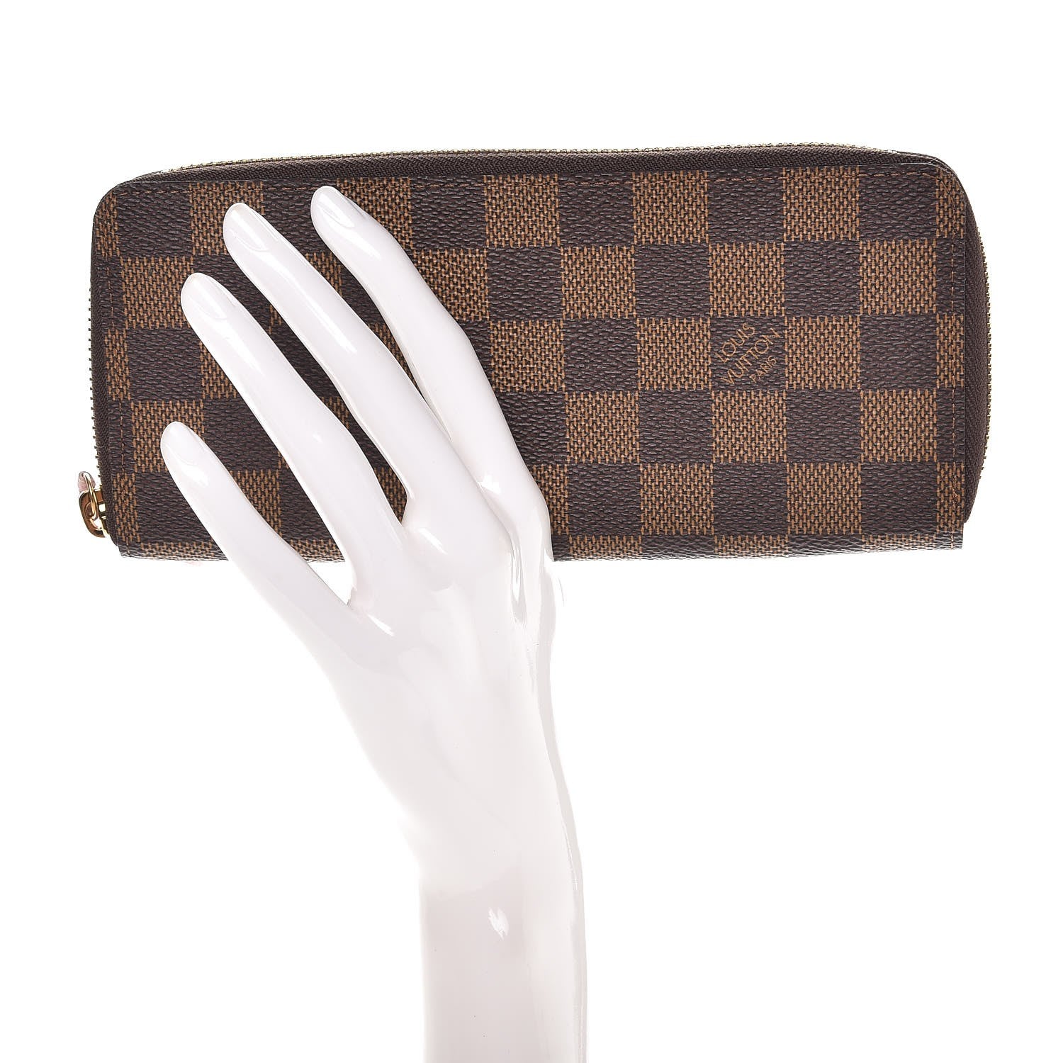 Louis Vuitton Damier Ebene Clemence Wallet Rose Ballerine 2 of 6