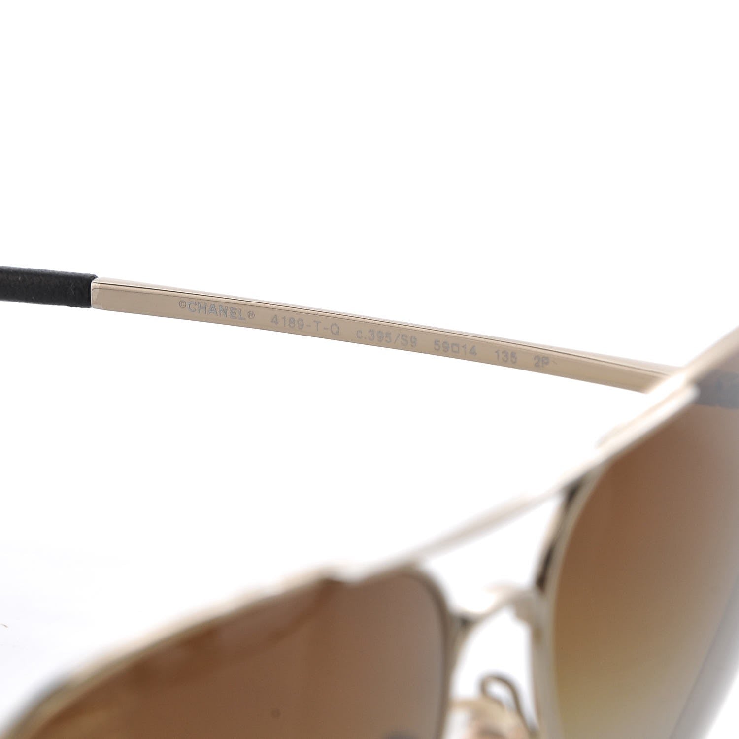 Chanel Aviator CC Sunglasses 4189-T-Q Gold 6 of 7