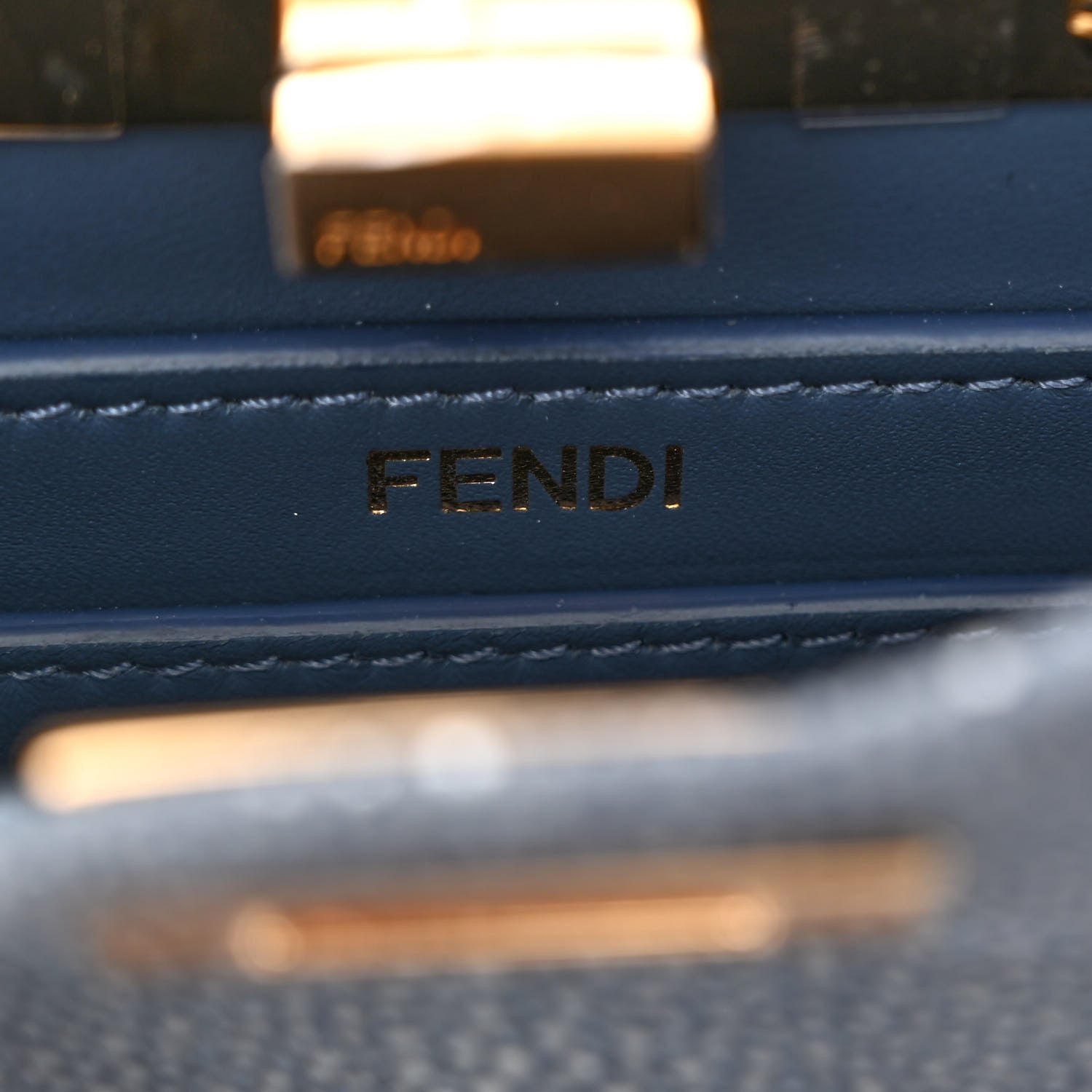 Fendi Stingray Shiny Nappa Petite Peekaboo I SEE U Satchel Mirto 7 of 12