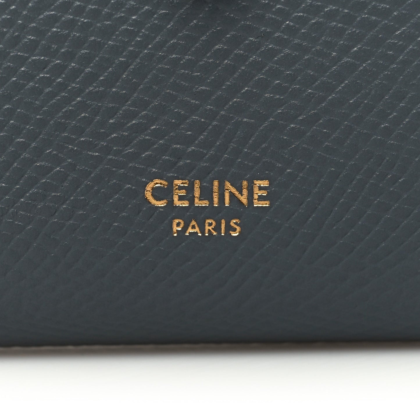 Grained Calfskin Medium Multifunction Strap Wallet Grey Chalk