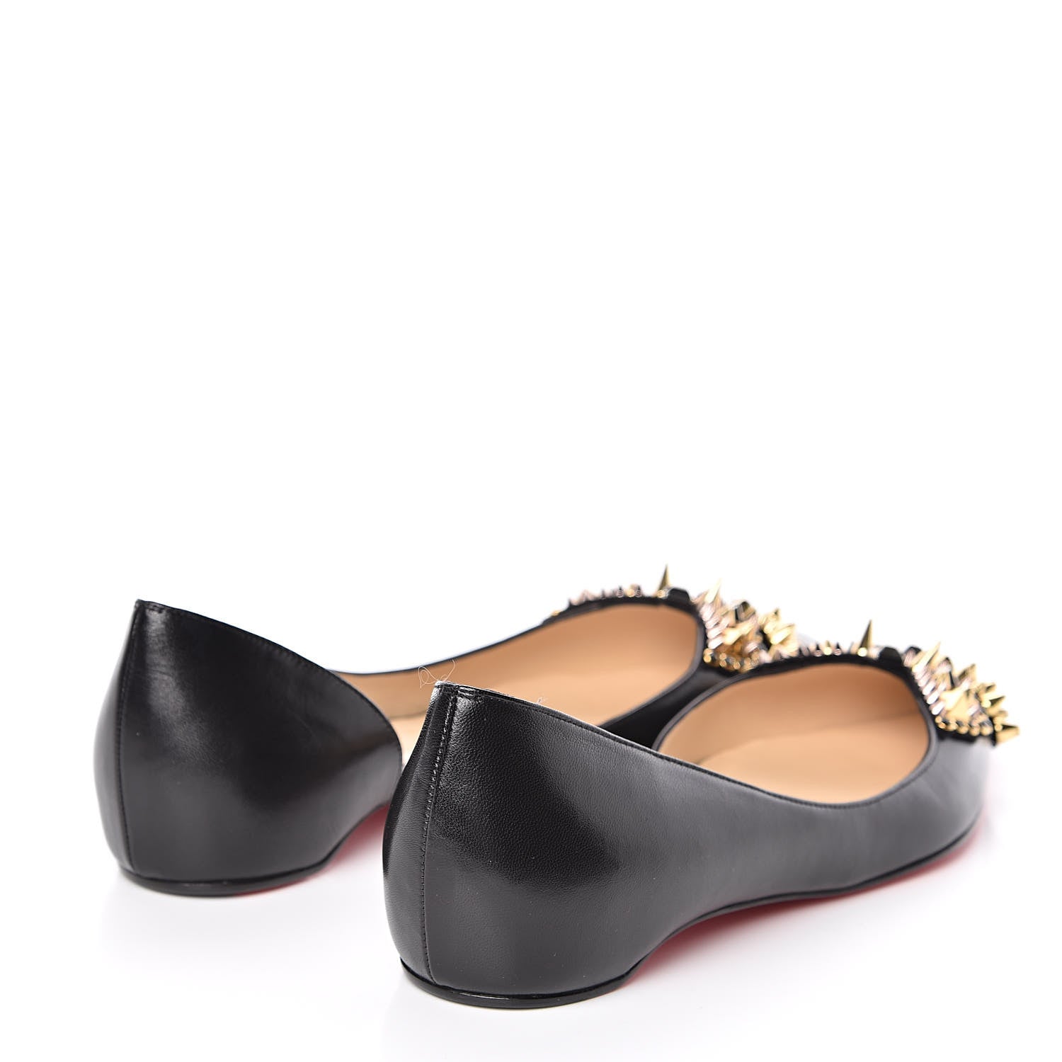 Christian Louboutin Nappa Farfaclou Spike Flats 39 Black 4 of 8