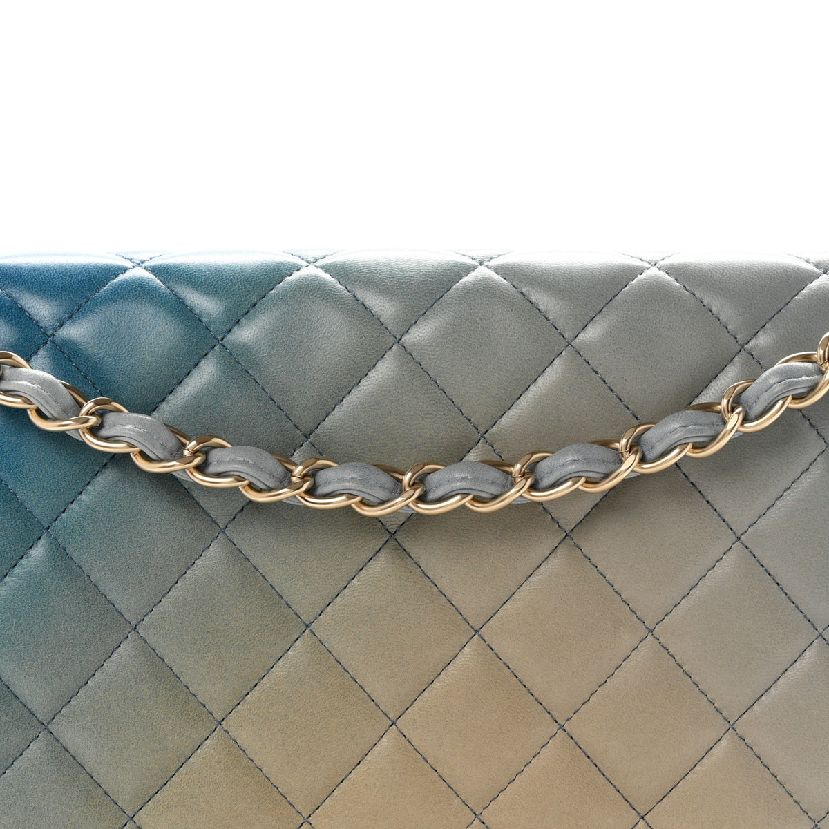 Chanel Lambskin Degrade Quilted Maxi Single Flap Light Blue 8 of 10