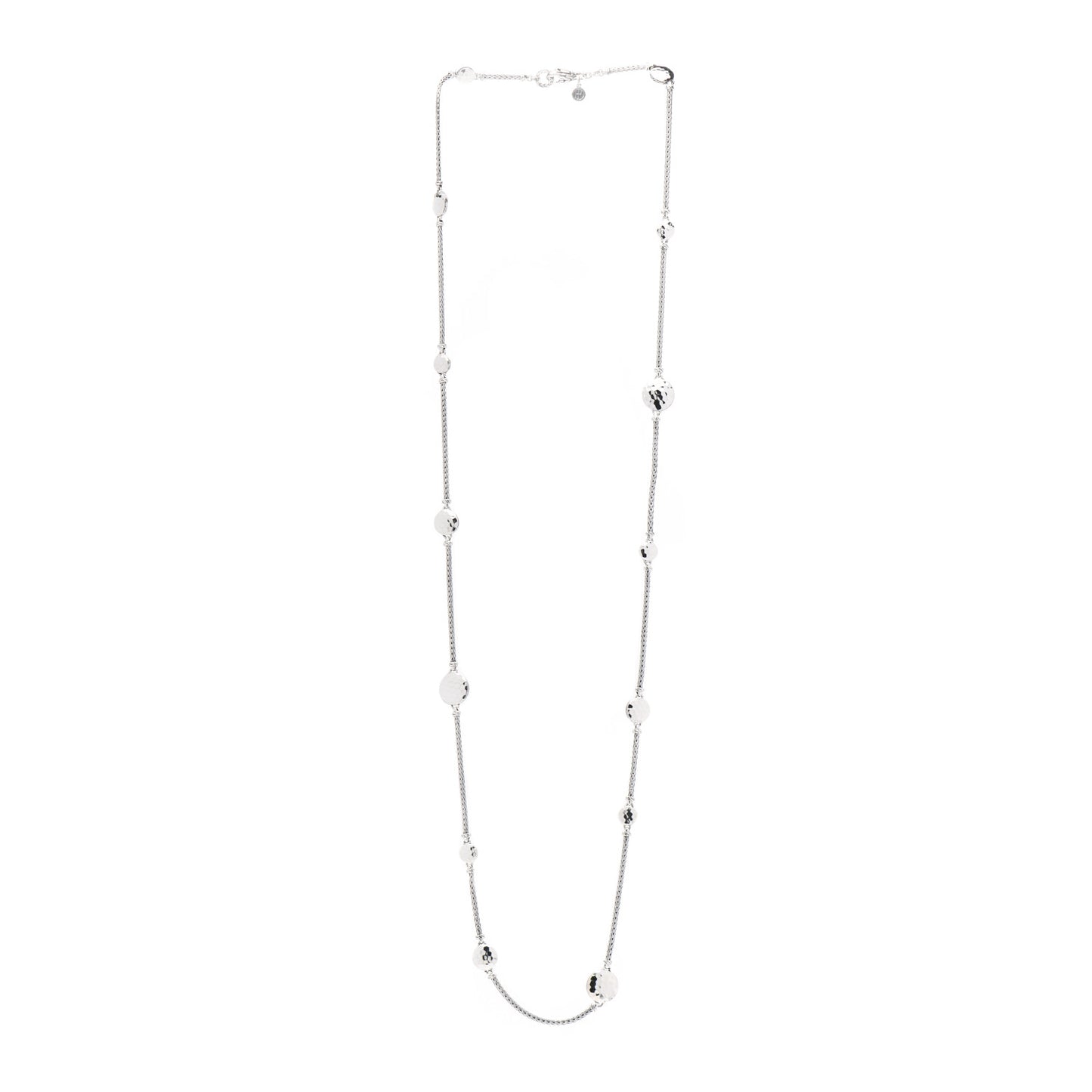 Sterling Silver Palu Disc Station Sautoir Necklace 36"