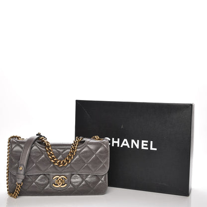 Chanel Aged Calfskin Medium Perfect Edge Flap Grey 8 of 8