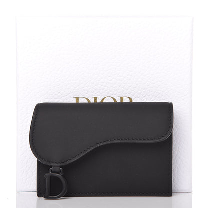 Christian Dior Ultra Matte Calfskin Saddle Card Holder Black 9 of 9