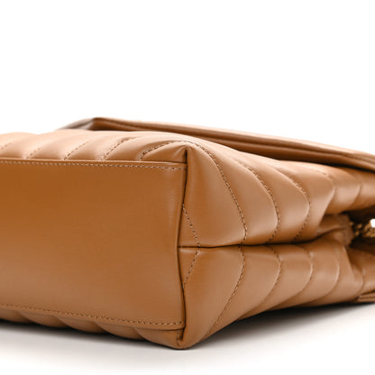 Saint Laurent Calfskin Y Quilted Monogram Small Loulou Chain Satchel Dark Natural 5 of 11