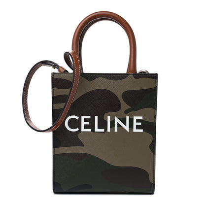 Celine Canvas Calfskin Mini Vertical Cabas Khaki 1 of 9