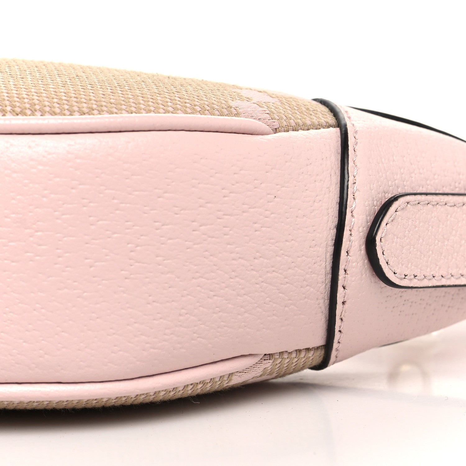 Gucci Monogram Jumbo GG Textured Dollar Calfskin Mini Ophidia Half Moon Hobo Beige Perfect Pink 10 of 11