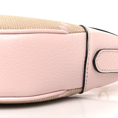Gucci Monogram Jumbo GG Textured Dollar Calfskin Mini Ophidia Half Moon Hobo Beige Perfect Pink 10 of 11