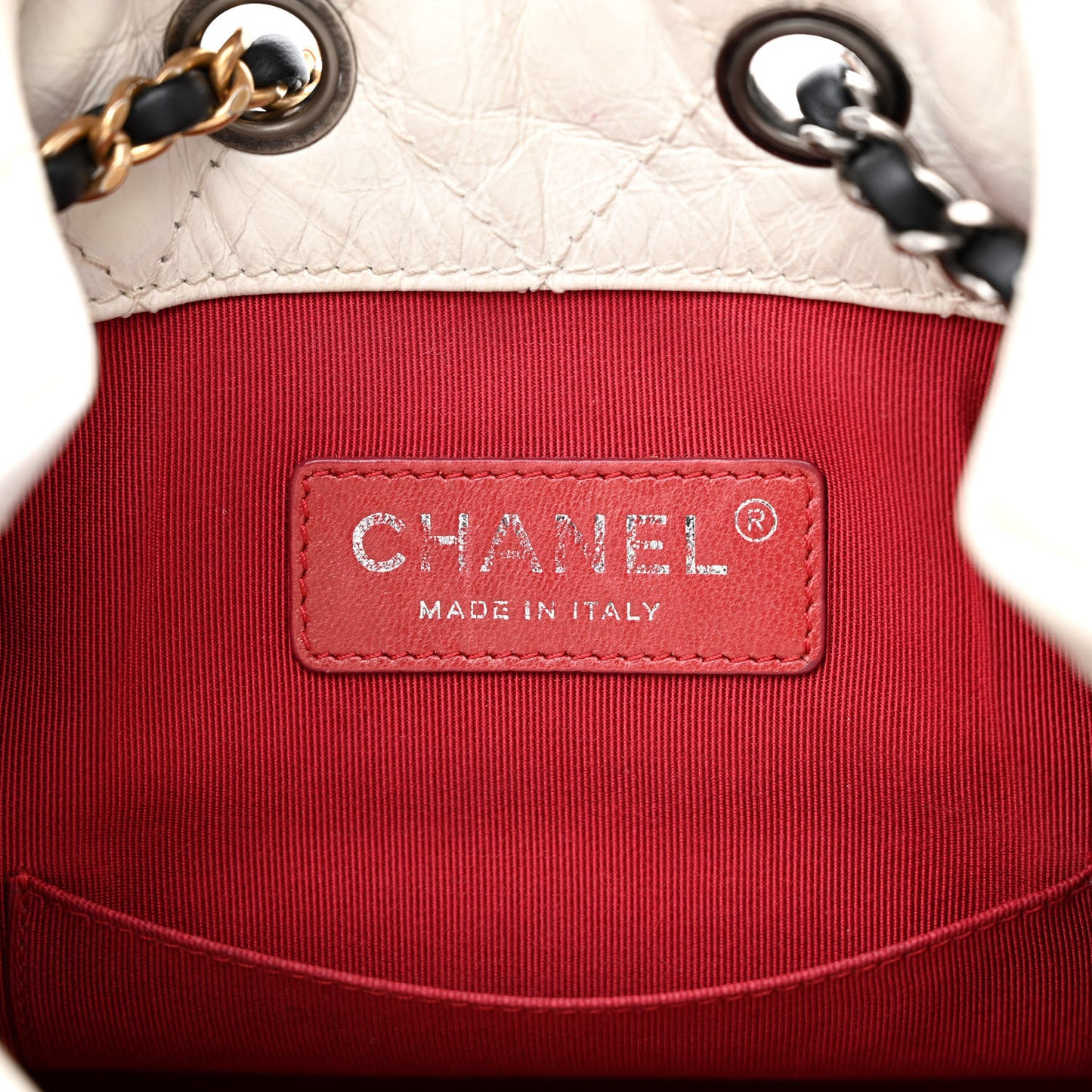 Aged Calfskin Quilted Small Gabrielle Backpack Black White