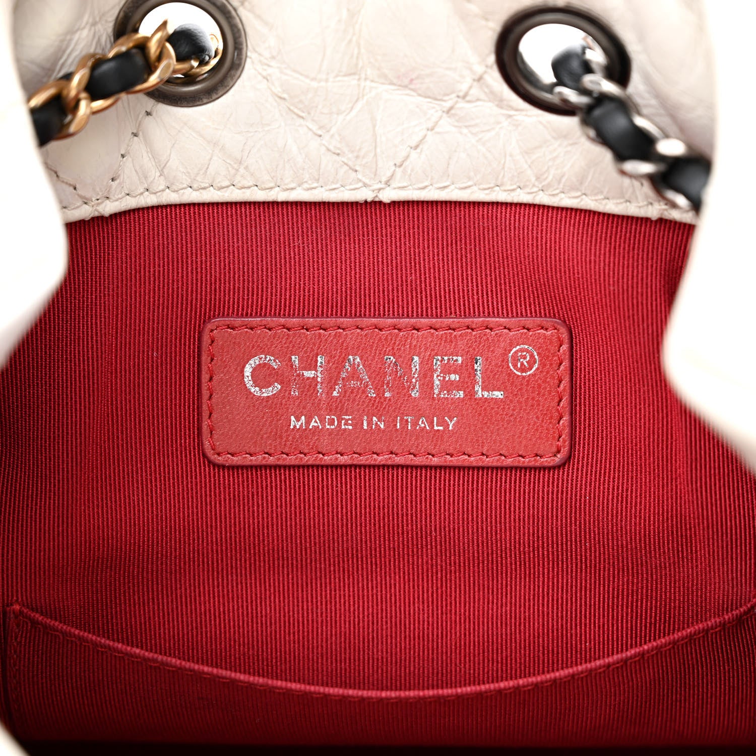 Chanel Aged Calfskin Quilted Small Gabrielle Backpack Black White 6 of 10