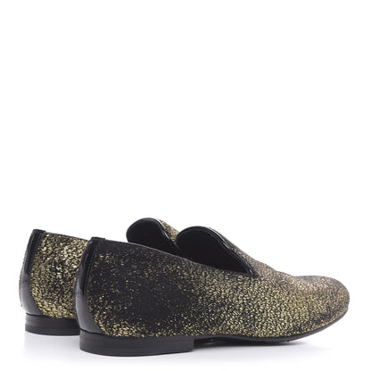 Jimmy Choo Metallic Pony Fabric Sloane Loafers 40.5 Gold 4 of 8