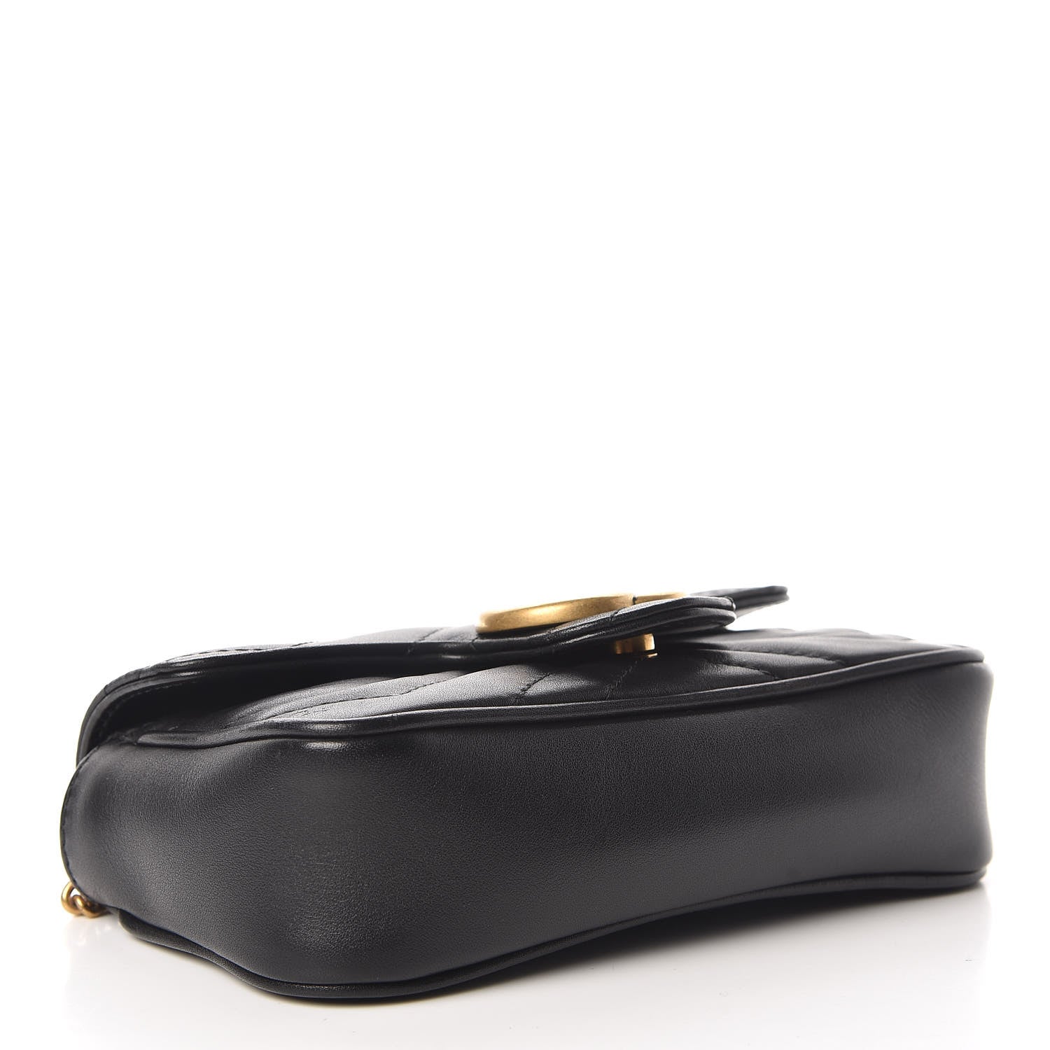 Gucci Calfskin Matelasse Super Mini GG Marmont Shoulder Bag Black 4 of 10