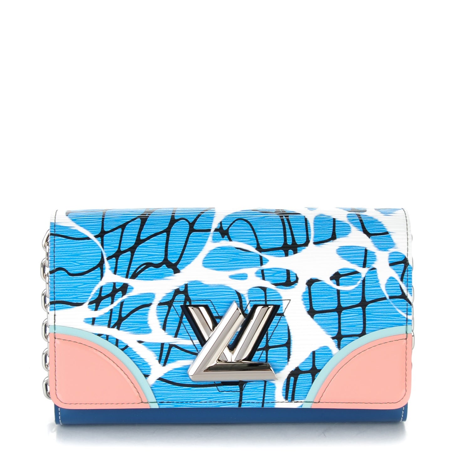 Epi Twist Chain Wallet Aqua
