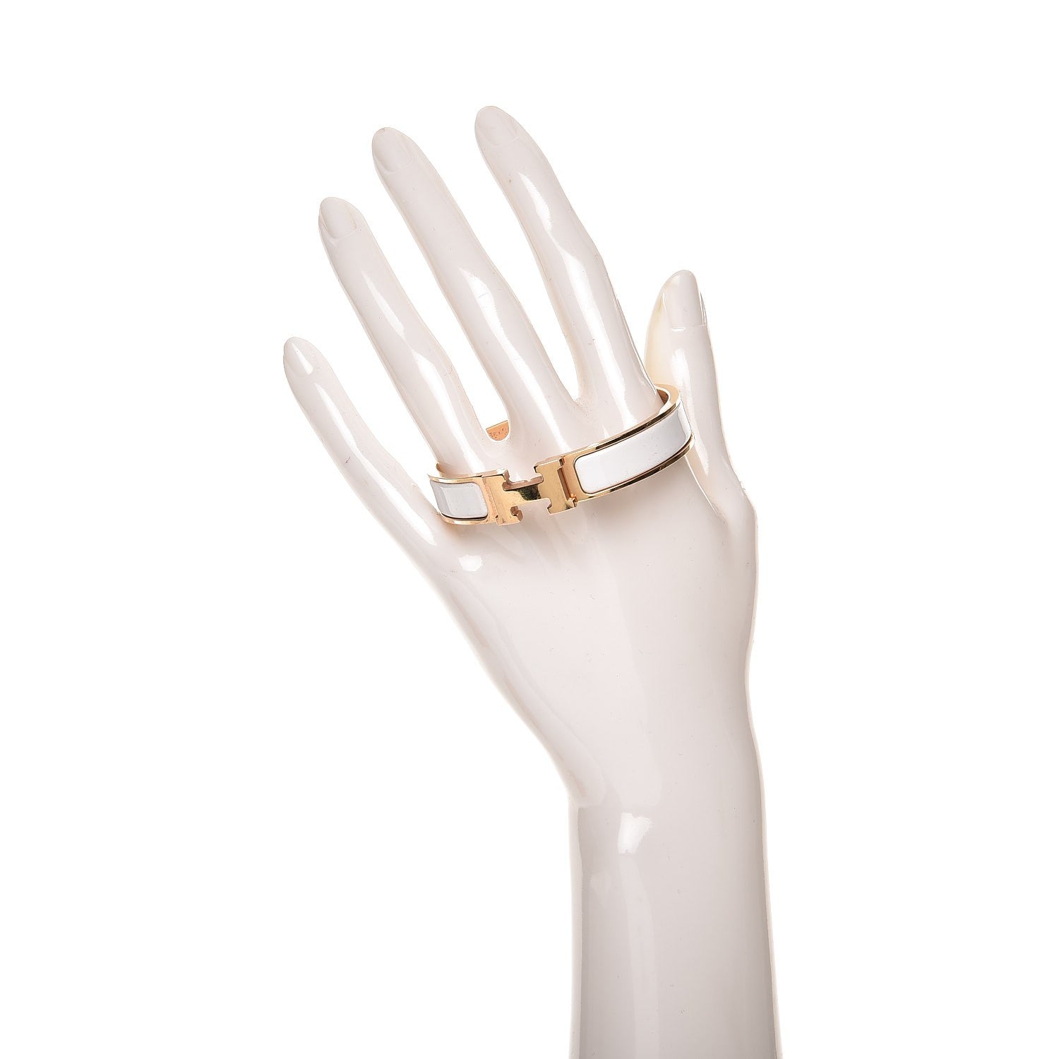 Hermes Enamel Narrow Clic Clac H Bracelet PM White 2 of 8