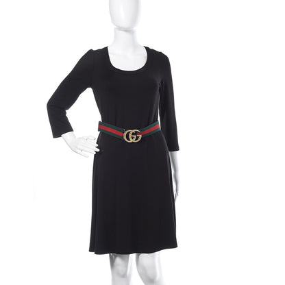 Gucci Canvas Torchon Double G Web Belt 75 30 Verde 2 of 5
