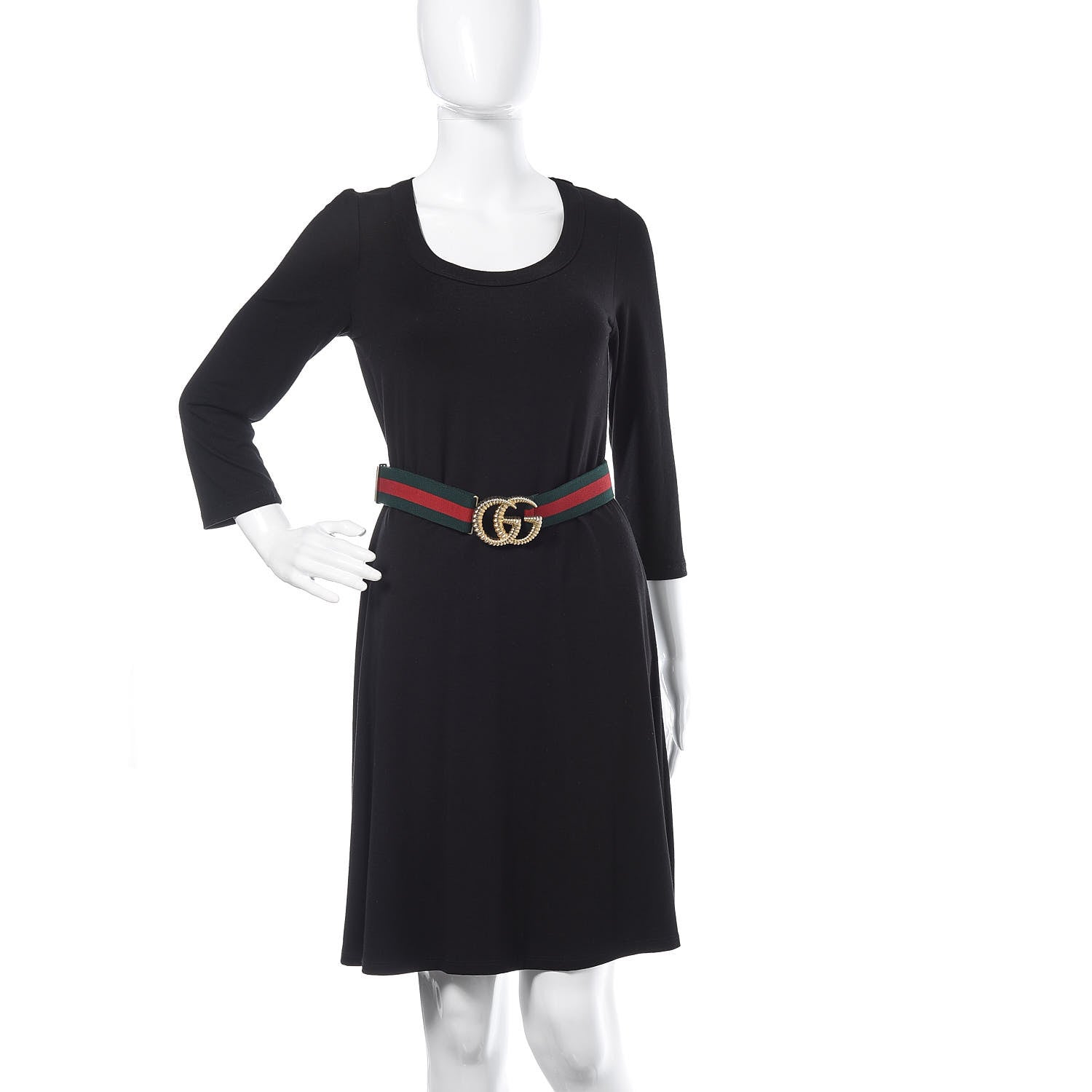 Gucci Canvas Torchon Double G Web Belt 75 30 Verde 2 of 5
