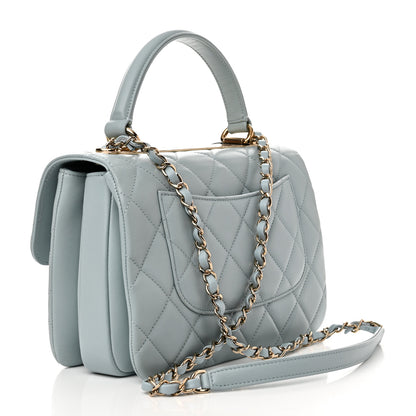 Chanel Lambskin Quilted Small Trendy CC Flap Dual Handle Bag Light Blue 3 of 11