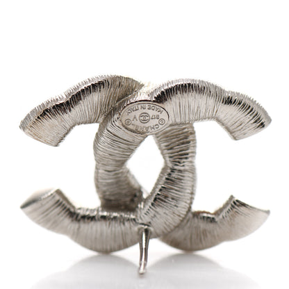 Chanel Crystal CC Twisted Earrings Silver 4 of 5