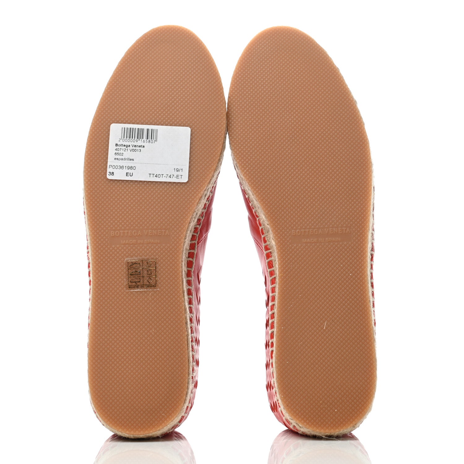Bottega Veneta Nappa Intrecciato Slip On Espadrille 38 Red 5 of 8