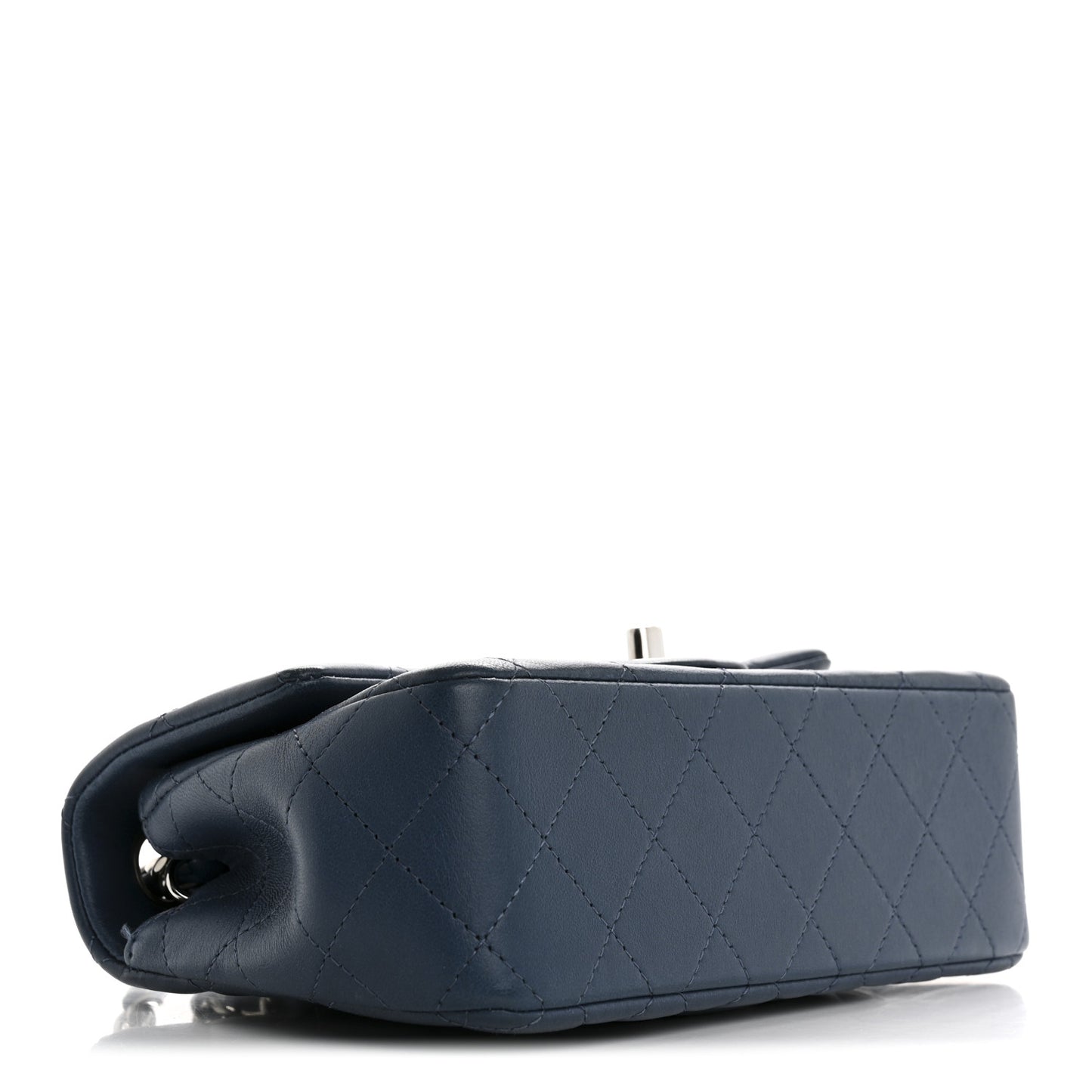 Lambskin Quilted Mini Rectangular Flap Blue