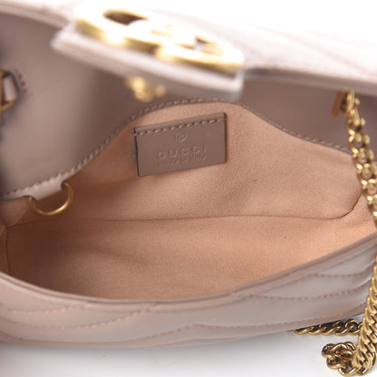 Gucci Calfskin Matelasse Super Mini GG Marmont Shoulder Bag Porcelain Rose 5 of 10
