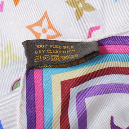 Louis Vuitton Silk Multicolor Eye Love Scarf White 6 of 7