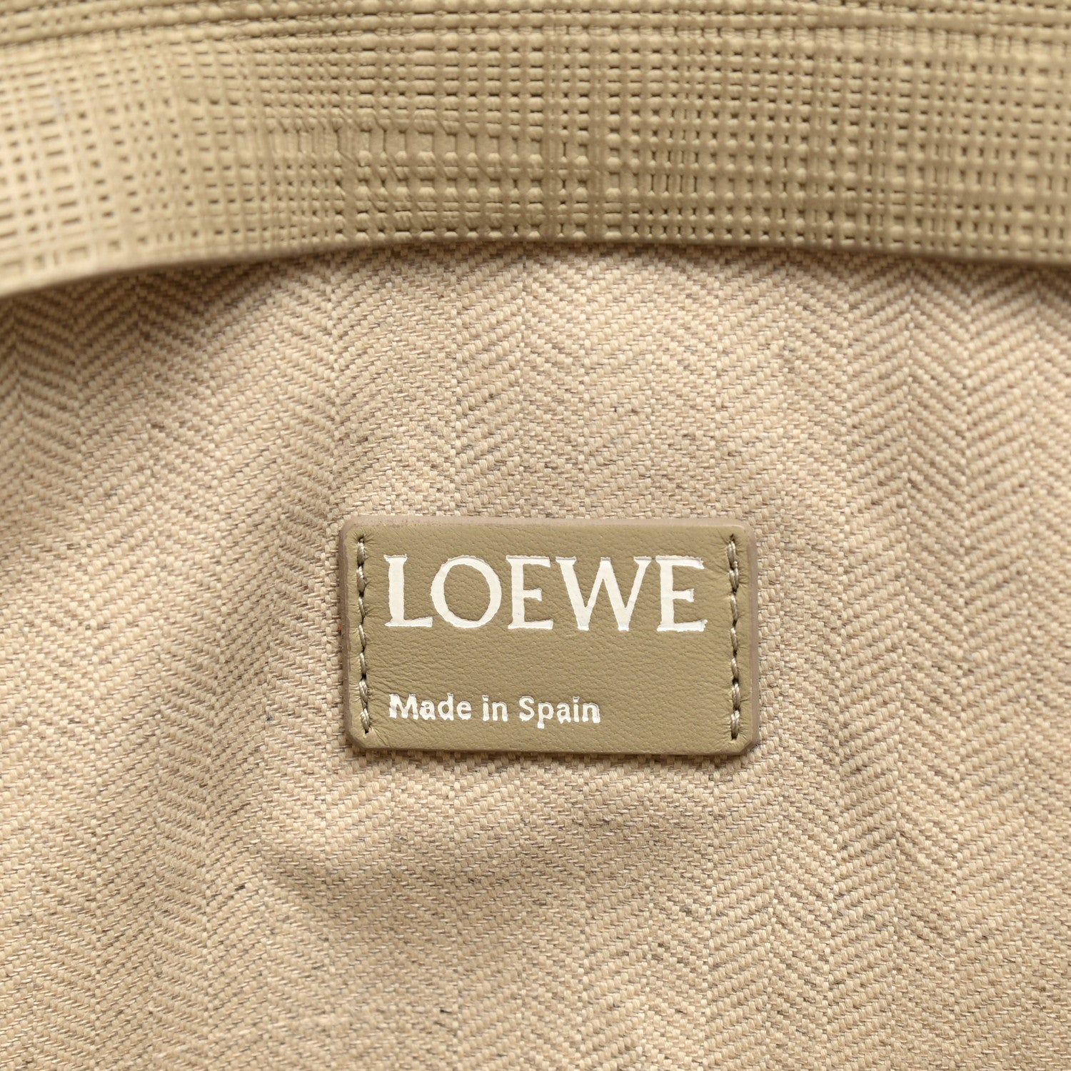 Loewe Calfskin Linen Embossed Large T Pouch Beige 6 of 8