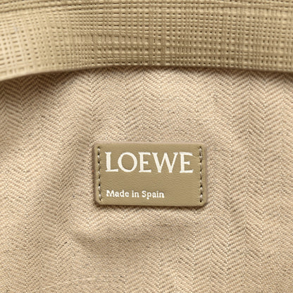 Loewe Calfskin Linen Embossed Large T Pouch Beige 6 of 8