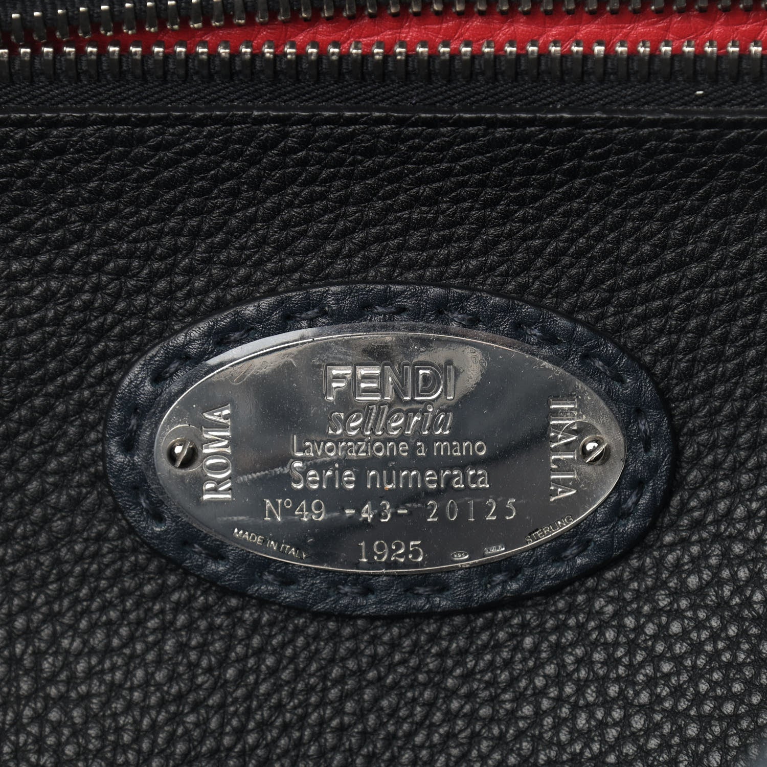 Fendi Cuoio Romano Selleria Monster Eyes Large Mens Peekaboo Iconic Essential Satchel Blue 7 of 13
